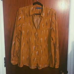 Yellow Patterned Blouse